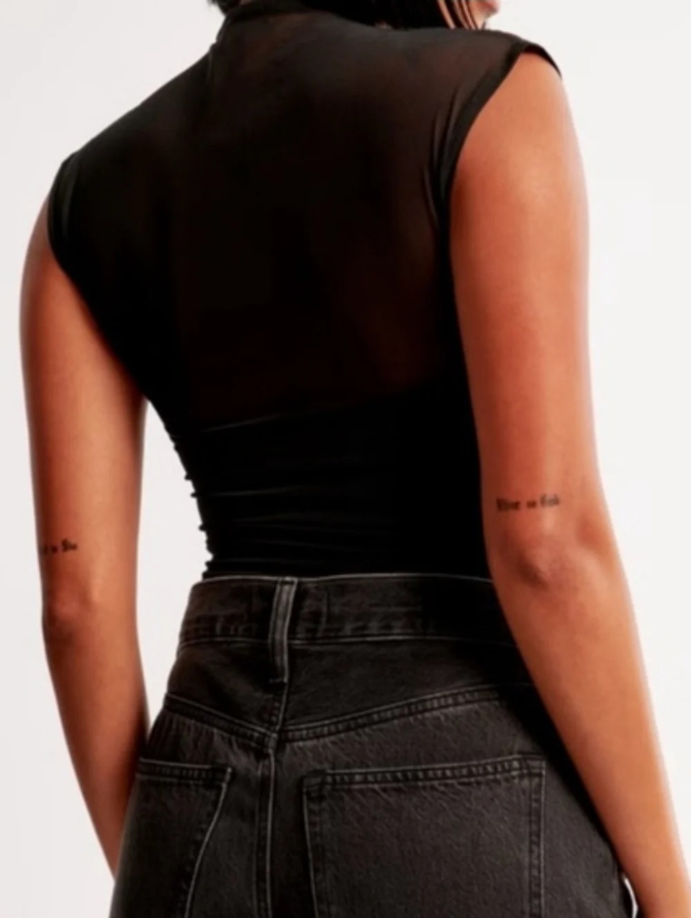 Abercrombie Draped Mesh Mockneck Bodysuit - Picture 5 of 6